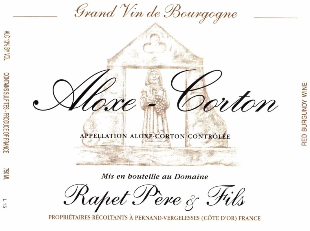 Rapet Pere & Fils Aloxe Corton 2012 Front Label