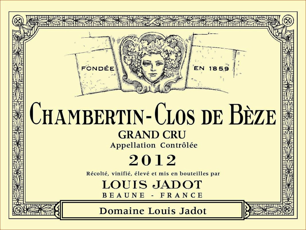 Louis Jadot Chambertin Clos de Beze Grand Cru 2012 Front Label