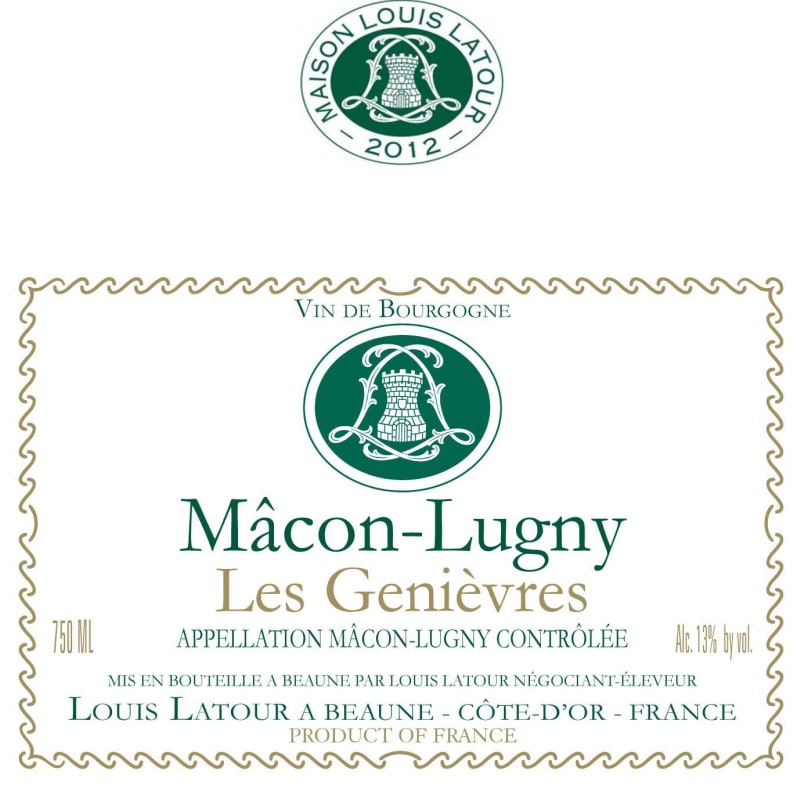 Louis Latour Macon-Lugny Les Genievres 2012 Front Label