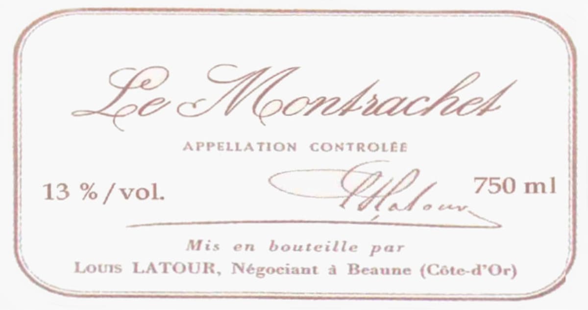 Louis Latour Le Montrachet 2012 Front Label