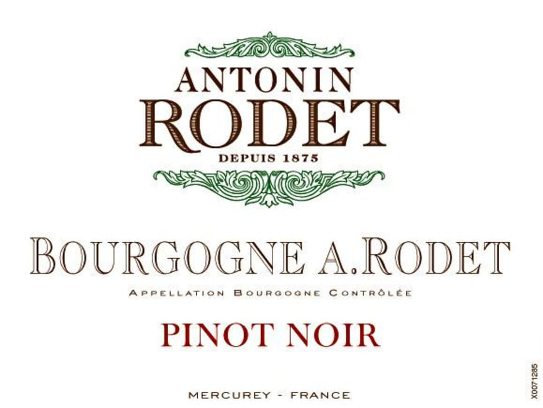 Antonin Rodet Bourgogne Rouge Pinot Noir 2012 Front Label