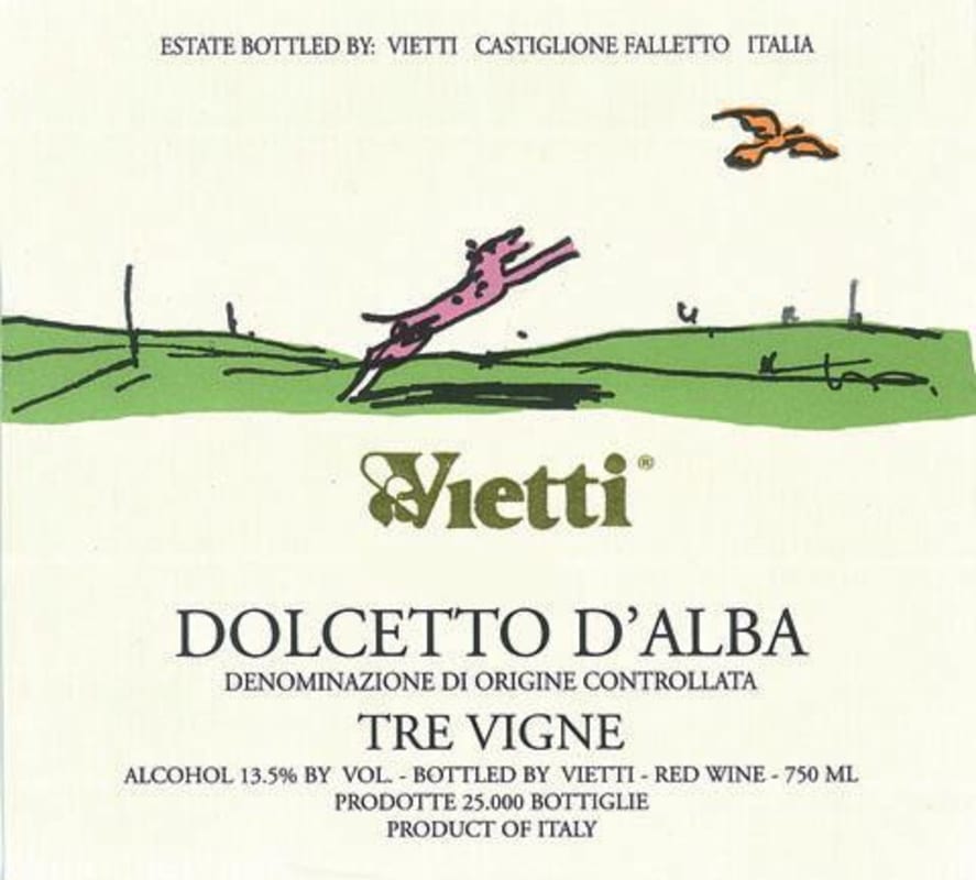 Vietti Dolcetto d'Alba Tre Vigne 2012 Front Label