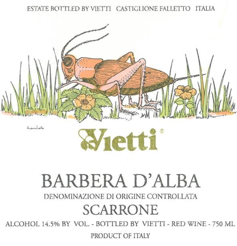 Vietti Barbera d'Alba Scarrone 2012 Front Label
