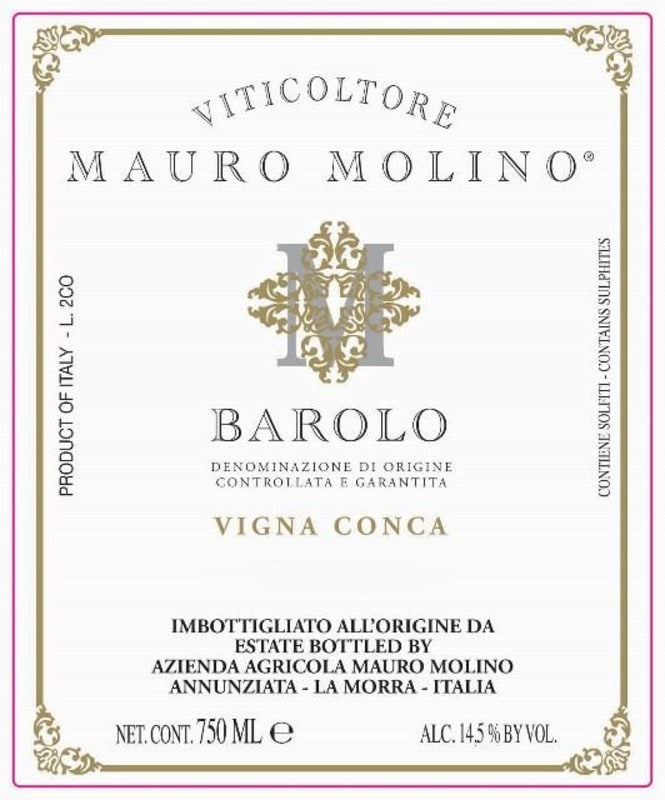 Mauro Molino Barolo Vigna Conca 2012 Front Label