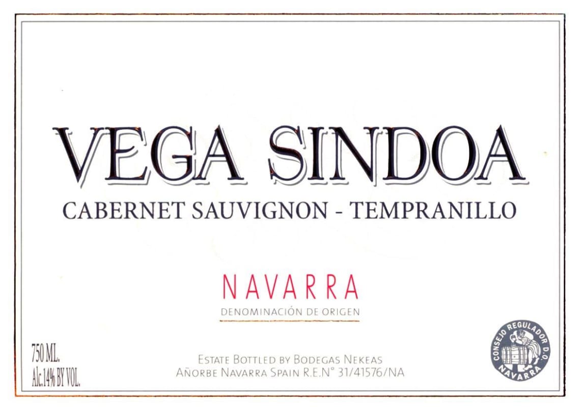 Bodegas Nekeas Vega Sindoa Cabernet Tempranillo 2012 Front Label