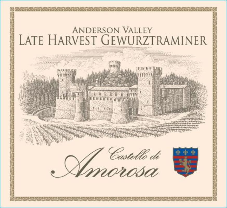 Castello di Amorosa Late Harvest Gewurztraminer 2012 Front Label