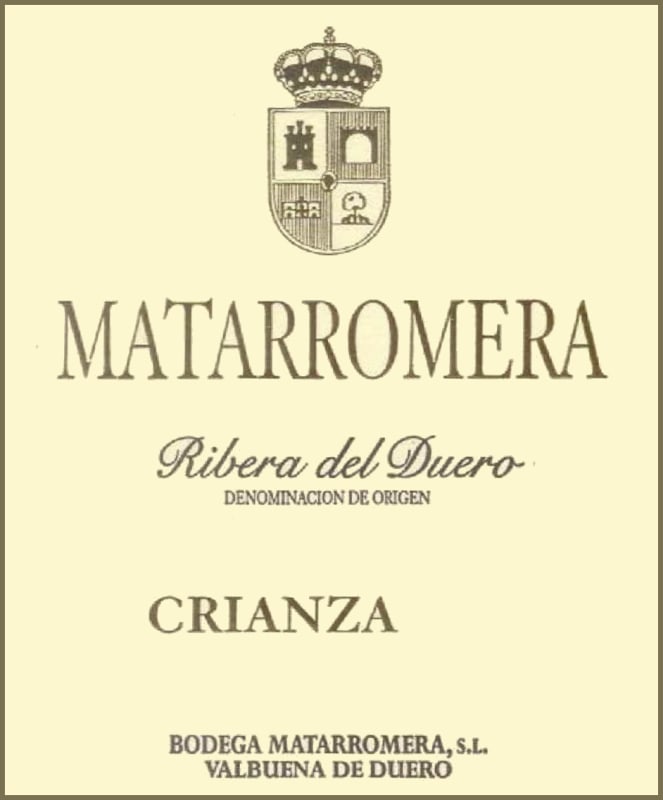 Bodegas Matarromera Crianza 2012 Front Label