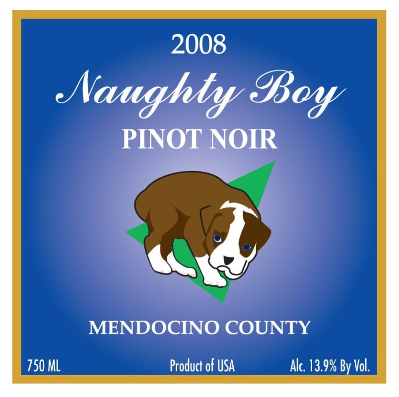 Naughty Boy Vineyard Pinot Noir 2008 Front Label