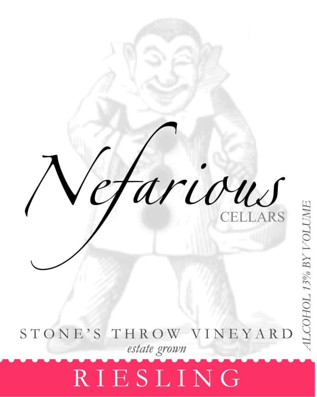 Nefarious Cellars Stones Throw Vineyard Riesling 2008 Front Label