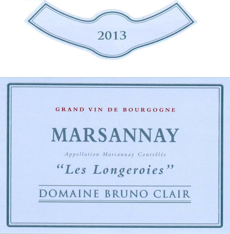 Bruno Clair Marsannay Les Longeroies 2012 Front Label