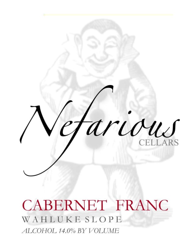 Nefarious Cellars Cabernet Franc 2008 Front Label