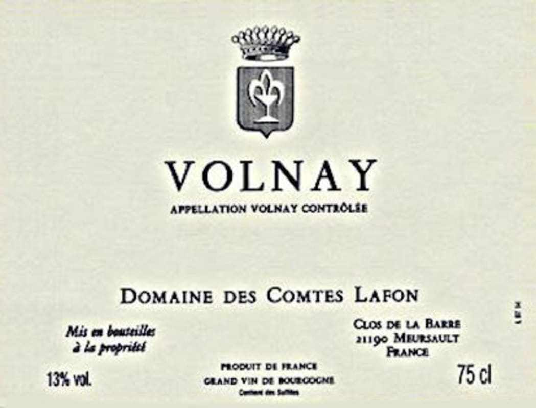 Domaine des Comtes Lafon Volnay 2012 Front Label