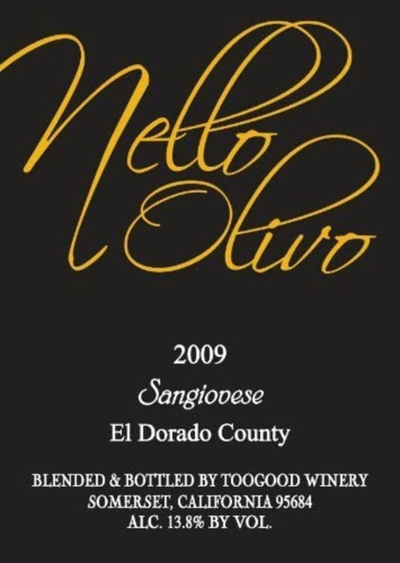 Nello Olivo Sangiovese 2009 Front Label