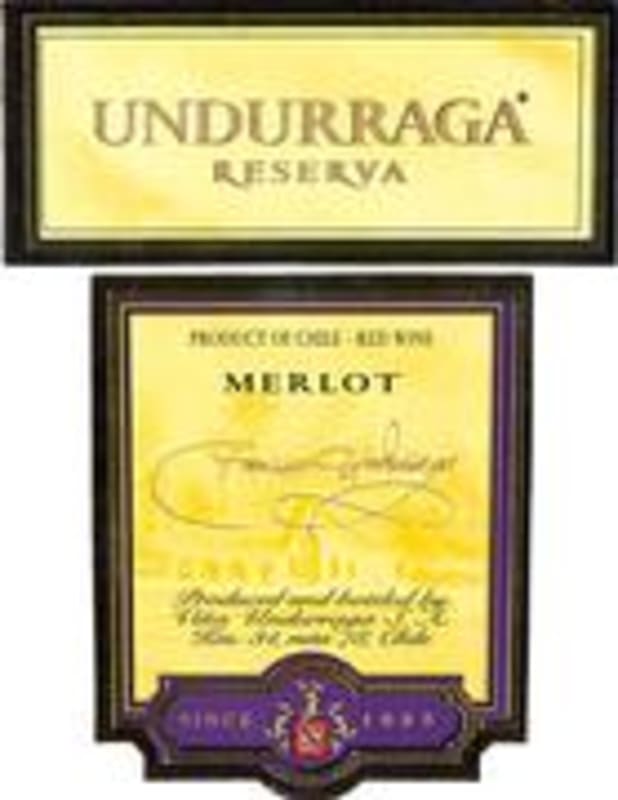 Undurraga Reserva Merlot 1998 Front Label