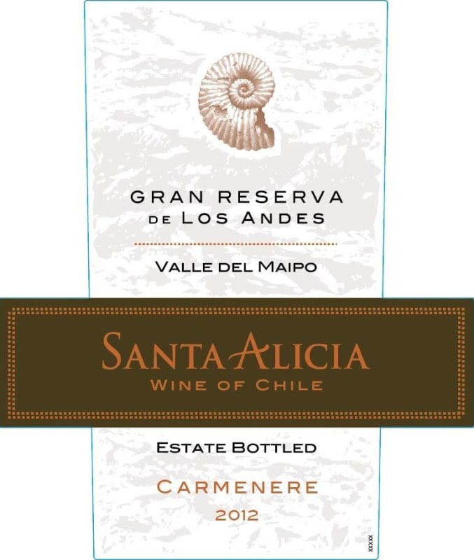 Santa Alicia Gran Reserva Carmenere 2012 Front Label