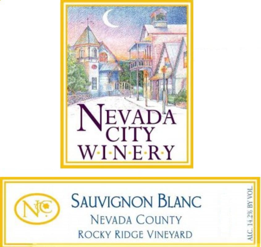 Nevada City Winery Rocky Ridge Sauvignon Blanc 2015 Front Label