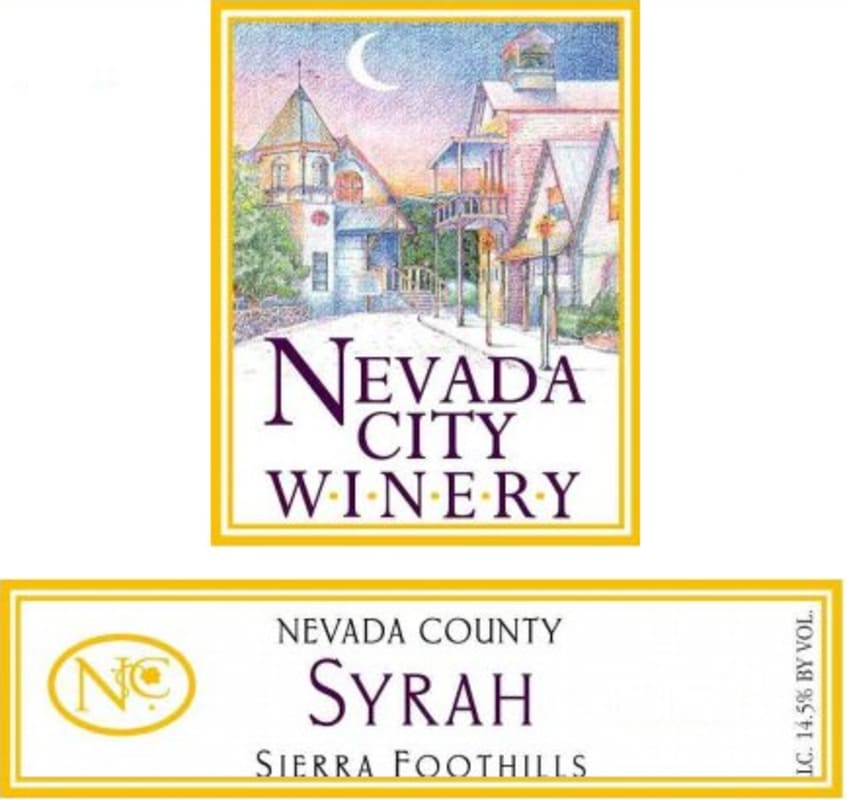 Nevada City Winery Sierra Foothills Syrah 2012 Front Label
