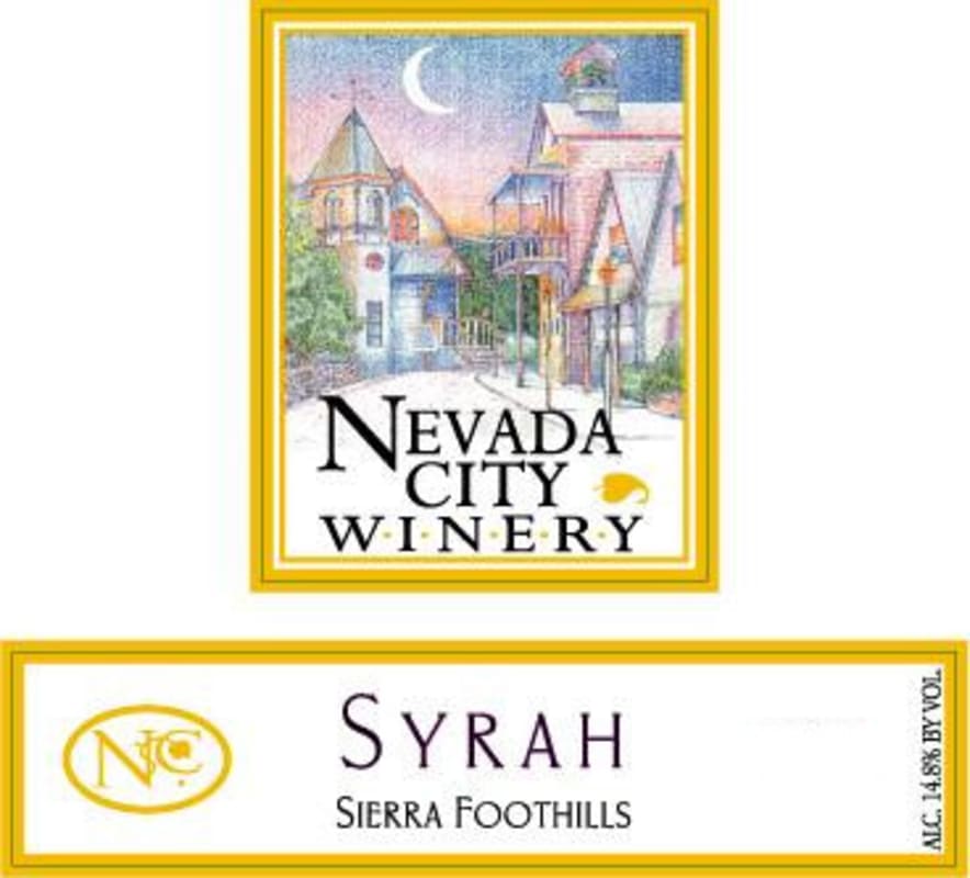 Nevada City Winery Sierra Foothills Syrah 2004 Front Label