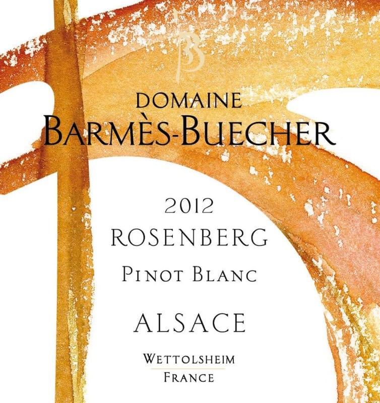 * Rosenberg Pinot Blanc 2012 Front Label