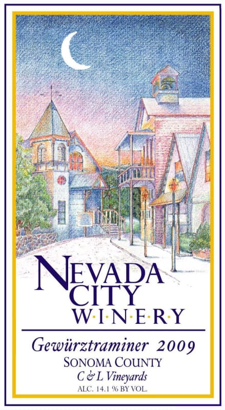 Nevada City Winery C L Vineyards Gewurztraminer 2009 Front Label