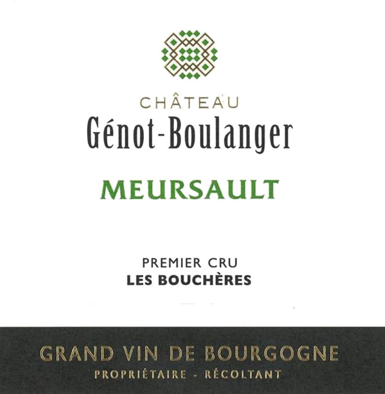 Domaine Genot-Boulanger Meursault Les Boucheres Premier Cru 2012 Front Label