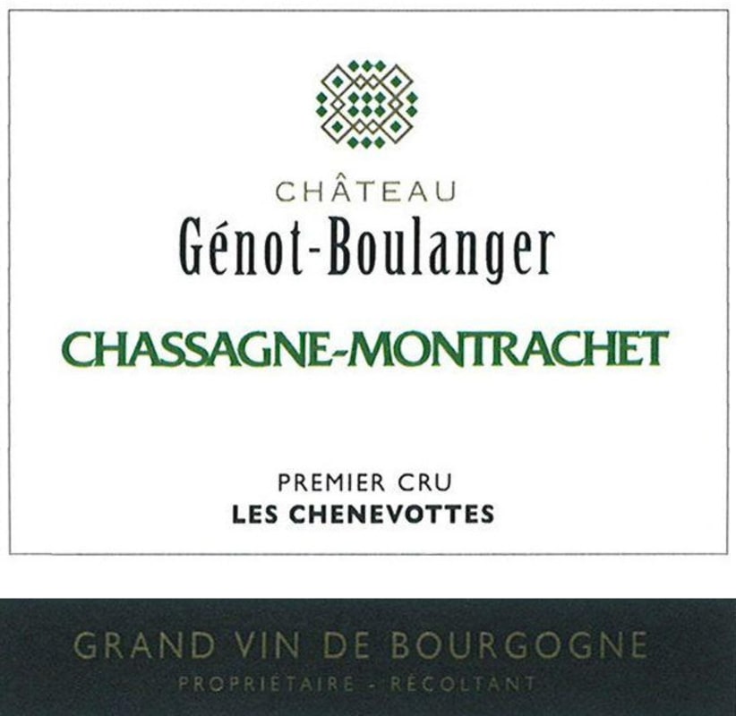 Domaine Genot-Boulanger Chassagne Montrachet Les Chenevot Premier Cru 2012 Front Label
