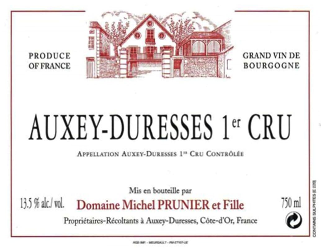 Prunier, M Auxey-Duresses Premier Cru 2012 Front Label