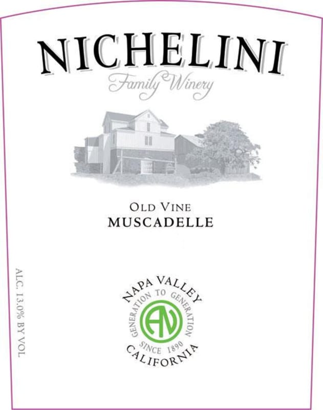 Nichelini Family Winery Old Vine Muscadelle 2012 Front Label