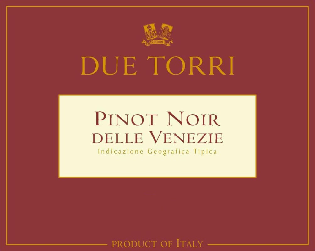 DueTorri Pinot Noir 2012 Front Label