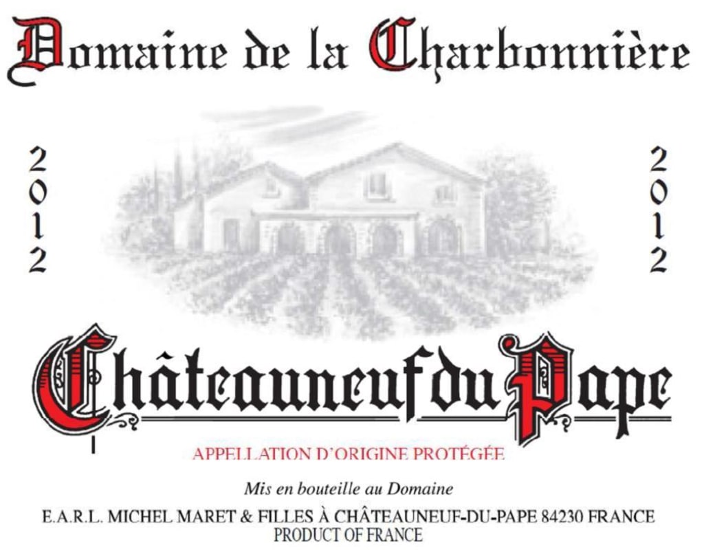 Domaine de la Charbonniere Vacqueyras Rouge 2012 Front Label