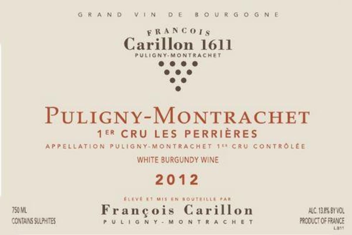 Francois Carillon Puligny-Montrachet Les Perrieres Premier Cru 2012 Front Label