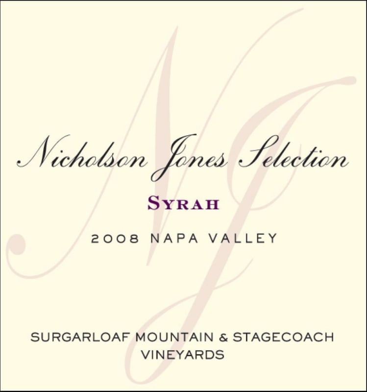 Nicholson Jones Selections Syrah 2008 Front Label