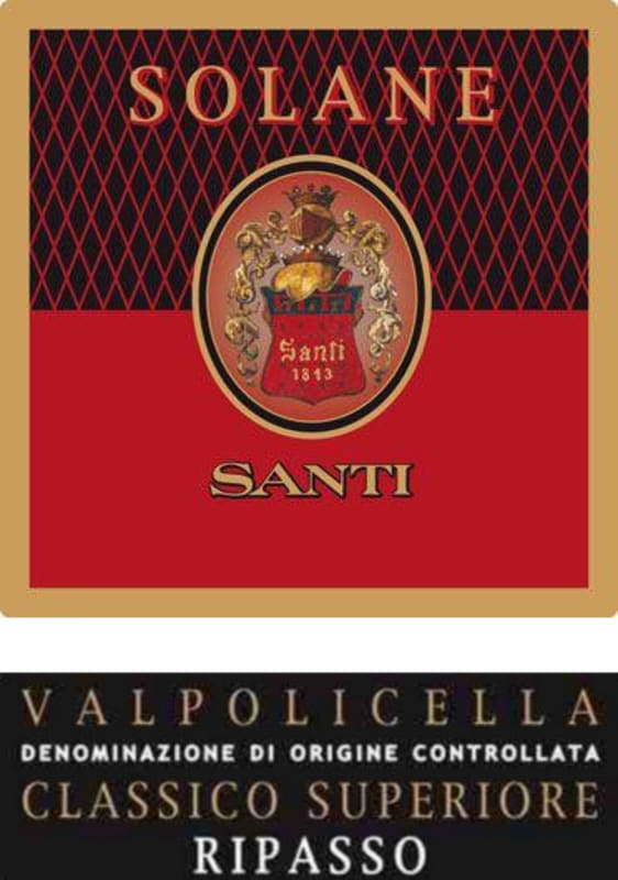 Santi Valpolicella Classico Superiore Ripasso Solane 2012 Front Label