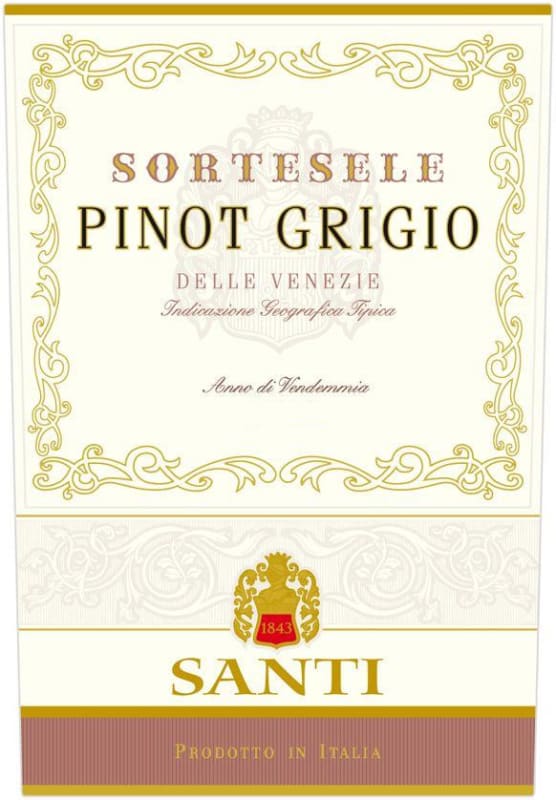 Santi Sortesele Pinot Grigio 2012 Front Label