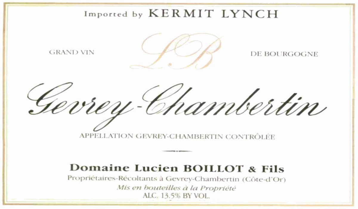 Domaine Lucien Boillot Gevrey-Chambertin 2012 Front Label