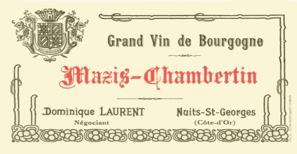 Dominique Laurent Mazis-Chambertin Grand Cru 2012 Front Label