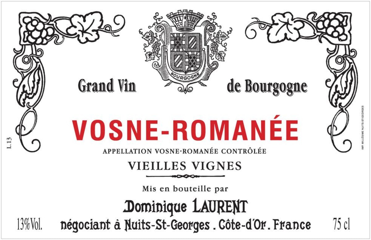 Dominique Laurent Vosne-Romanee Vieilles Vignes 2012 Front Label