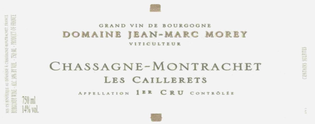 Domaine Jean-Marc Pillot Chassagne-Montrachet Cailleret Premier Cru 2012 Front Label