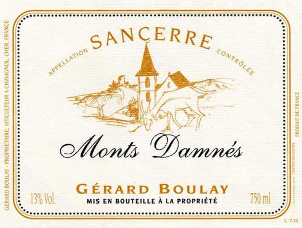 Gerard Boulay Sancerre Monts Damnes 2012 Front Label