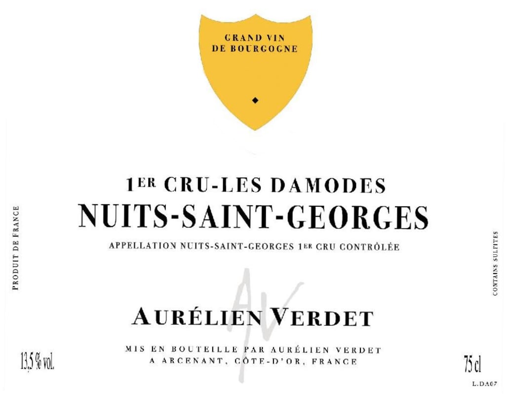 Aurelien Verdet Nuits-St-Georges Les Damodes Premier Cru 2012 Front Label