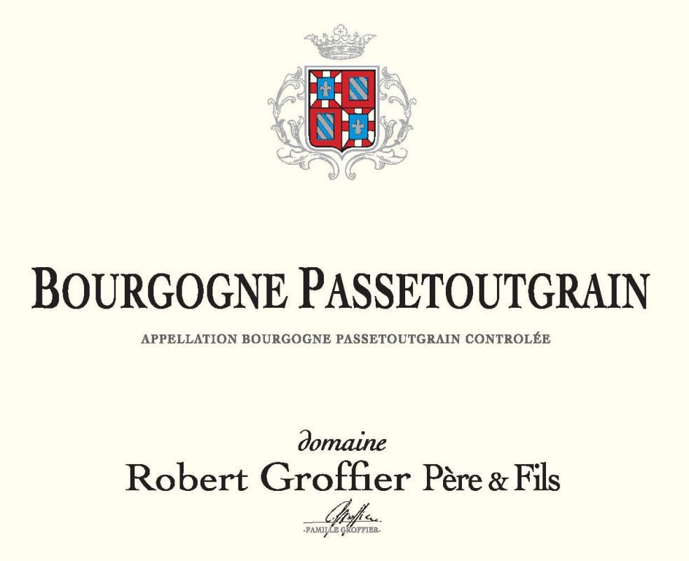 Domaine Robert Groffier Bourgogne Passetoutgrain 2012 Front Label