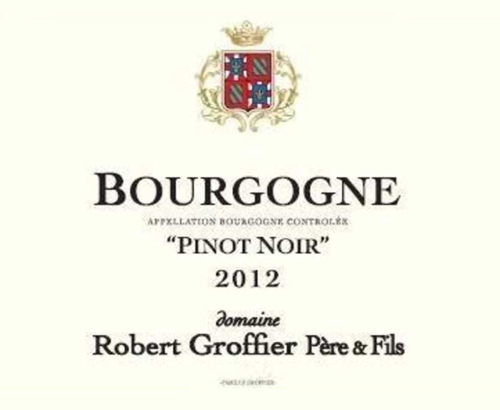 Domaine Robert Groffier Bourgogne Rouge 2012 Front Label