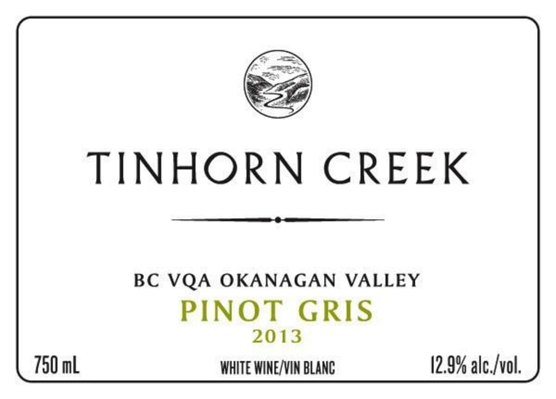 Tinhorn Creek Pinot Gris 2013 Front Label