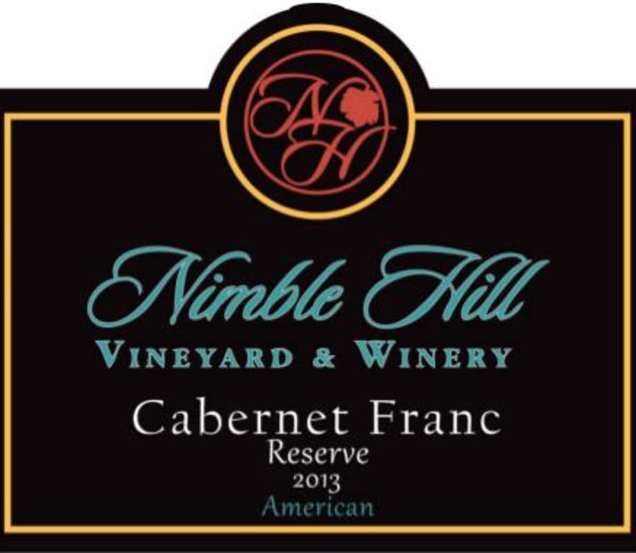Nimble Hill Vineyard and Winery Reserve Cabernet Franc 2013 Front Label