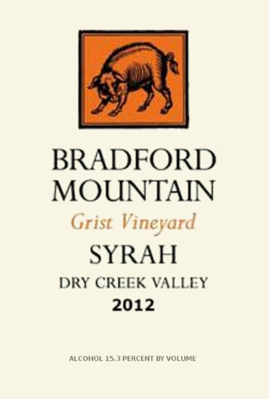Bradford Mountain Grist Vineyard Syrah 2012 Front Label