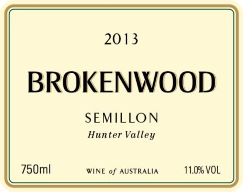 Brokenwood Hunter Valley New South Wales Semillon 2013 Front Label