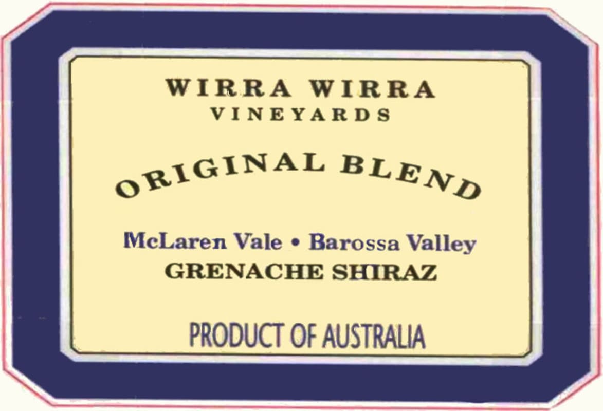 Wirra Wirra Original Blend Grenache Shiraz 2013 Front Label