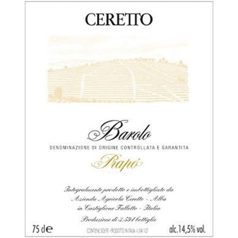Ceretto Barolo Prapo 1996 Front Label