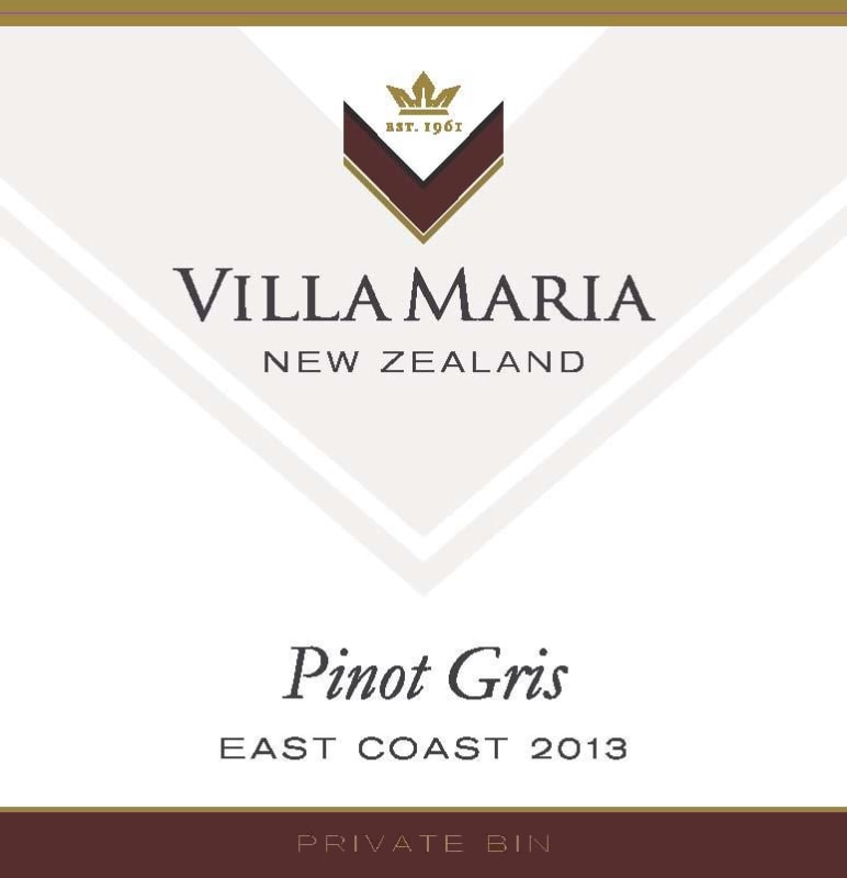 Villa Maria Private Bin Pinot Gris 2013 Front Label