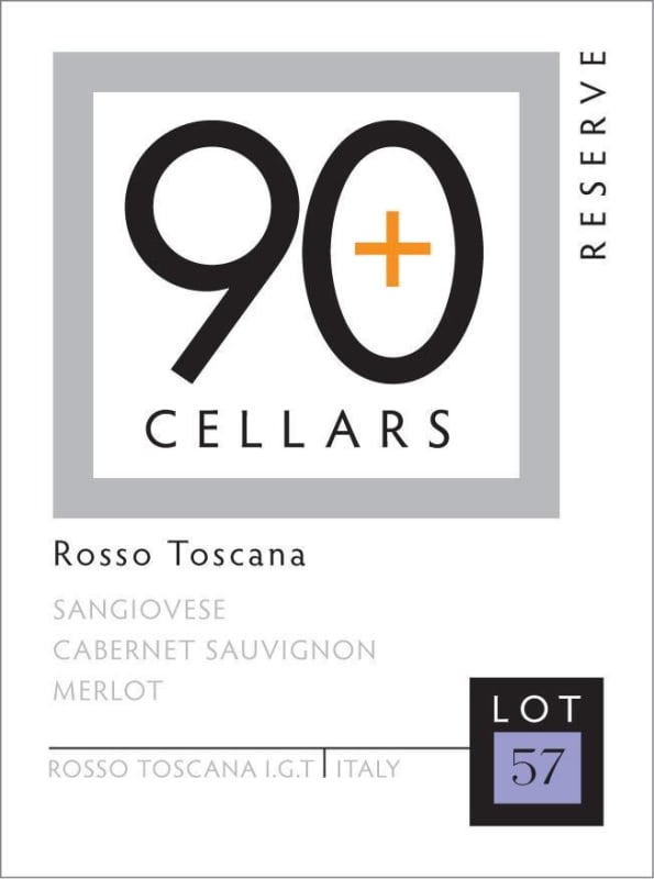 Ninety Plus Cellars Toscana Lot 57 Reserve Rosso 2012 Front Label